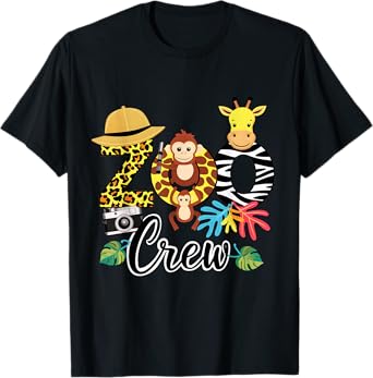 Zoo Giraffe Crew Safari Animal Zoo Keeper Kids Costume Gifts T-Shirt