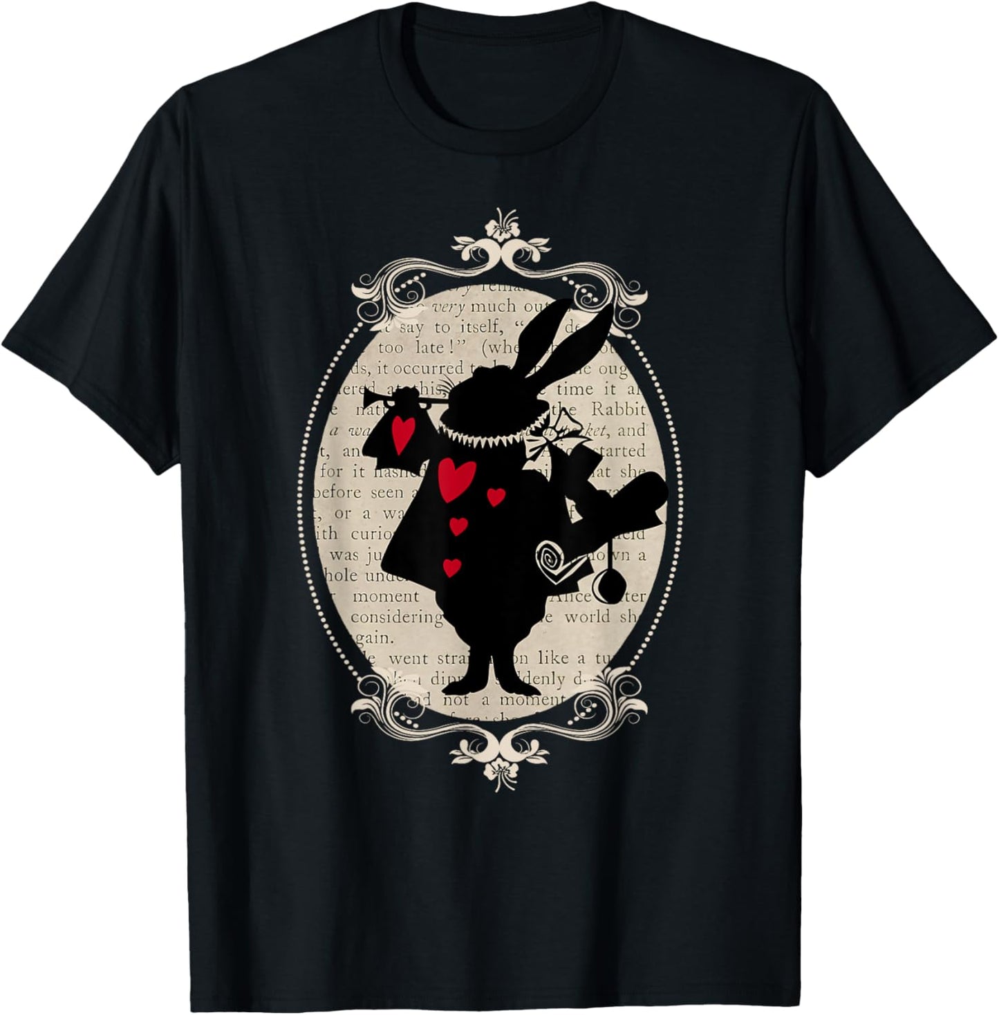 Alice In Wonderland White Rabbit Vintage Book T Shirt Design T-Shirt