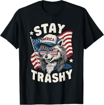 White Trash Party Attire Redneck Raccoon Stay Trashy USA T-Shirt