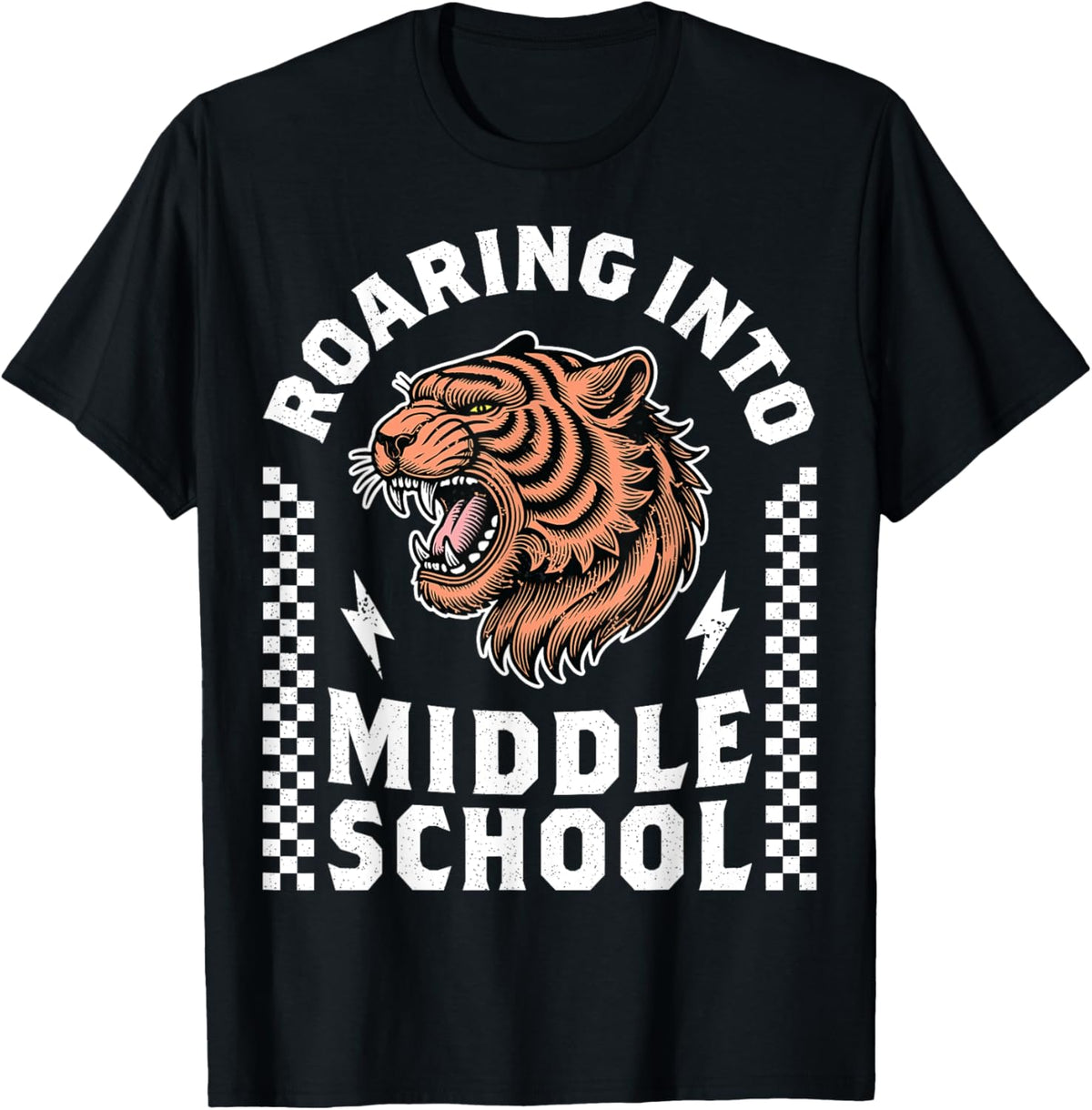 Roaring Into Middle School Roaring Tiger Back to School Kids T-Shirt