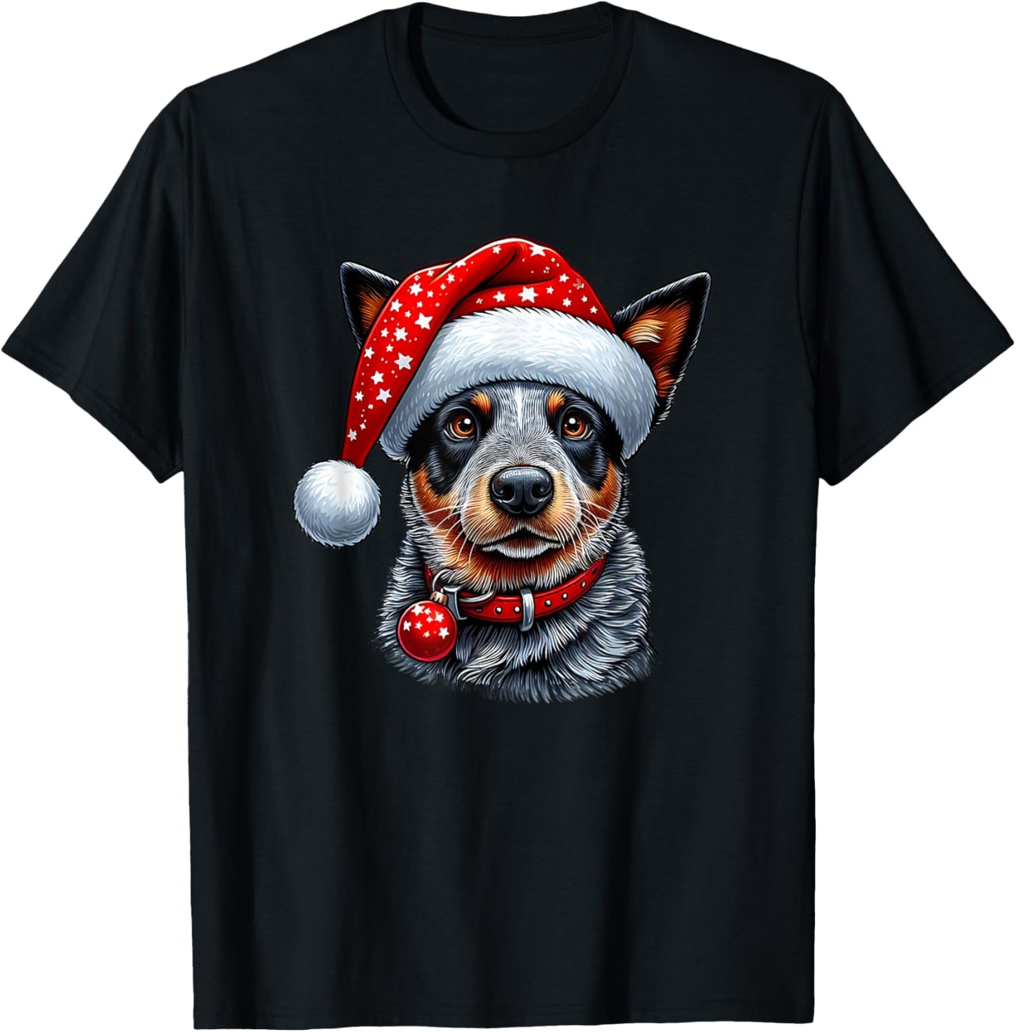Cattle dog with Santa Hat T-Shirt