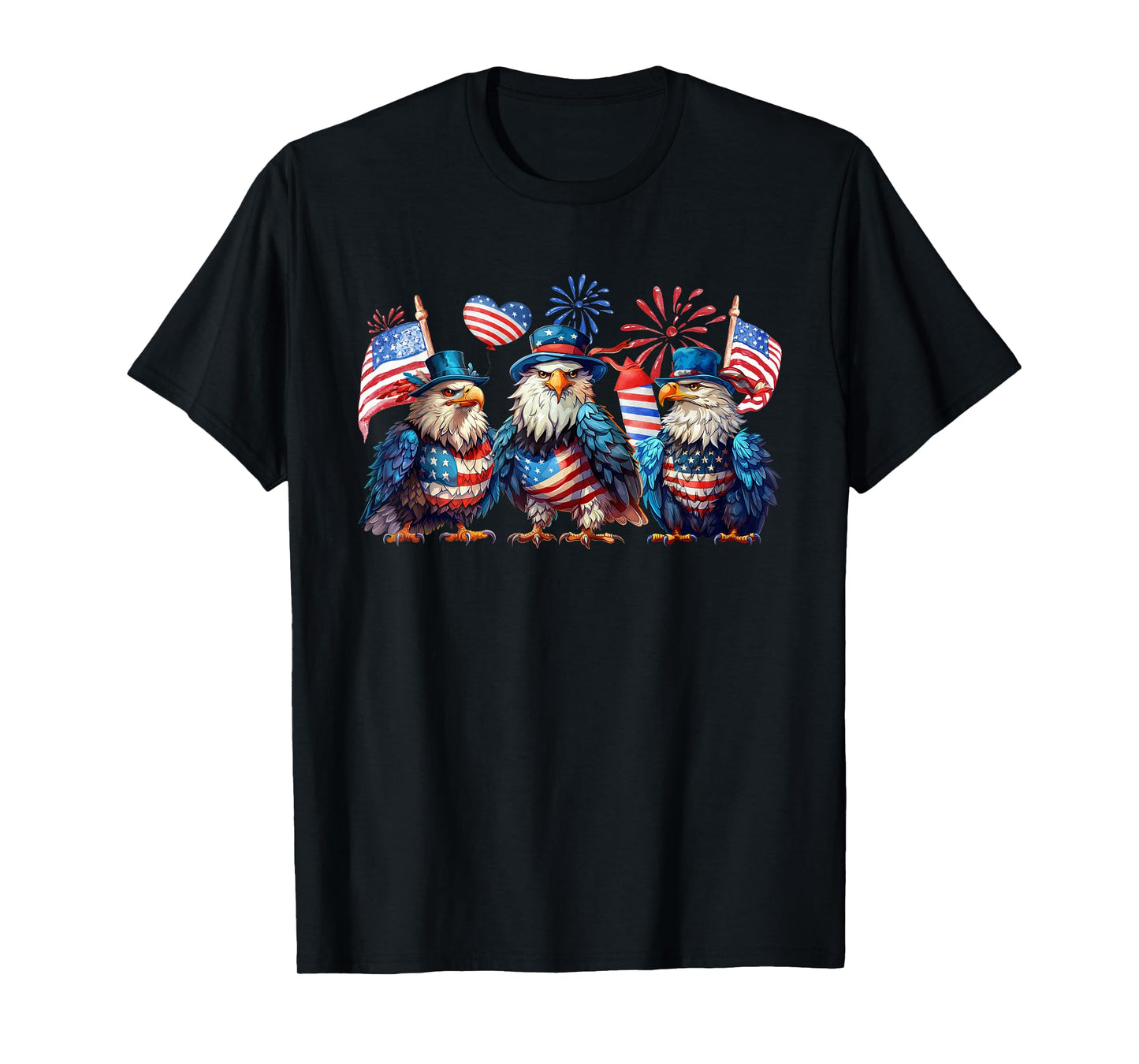 Funny 4th Of July Eagle Patriotic USA American Flag T-Shirt