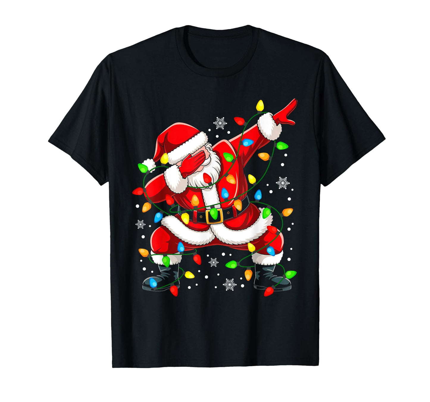 Boys Santa Shirt For Kids Toddler Funny Christmas Lights T-Shirt
