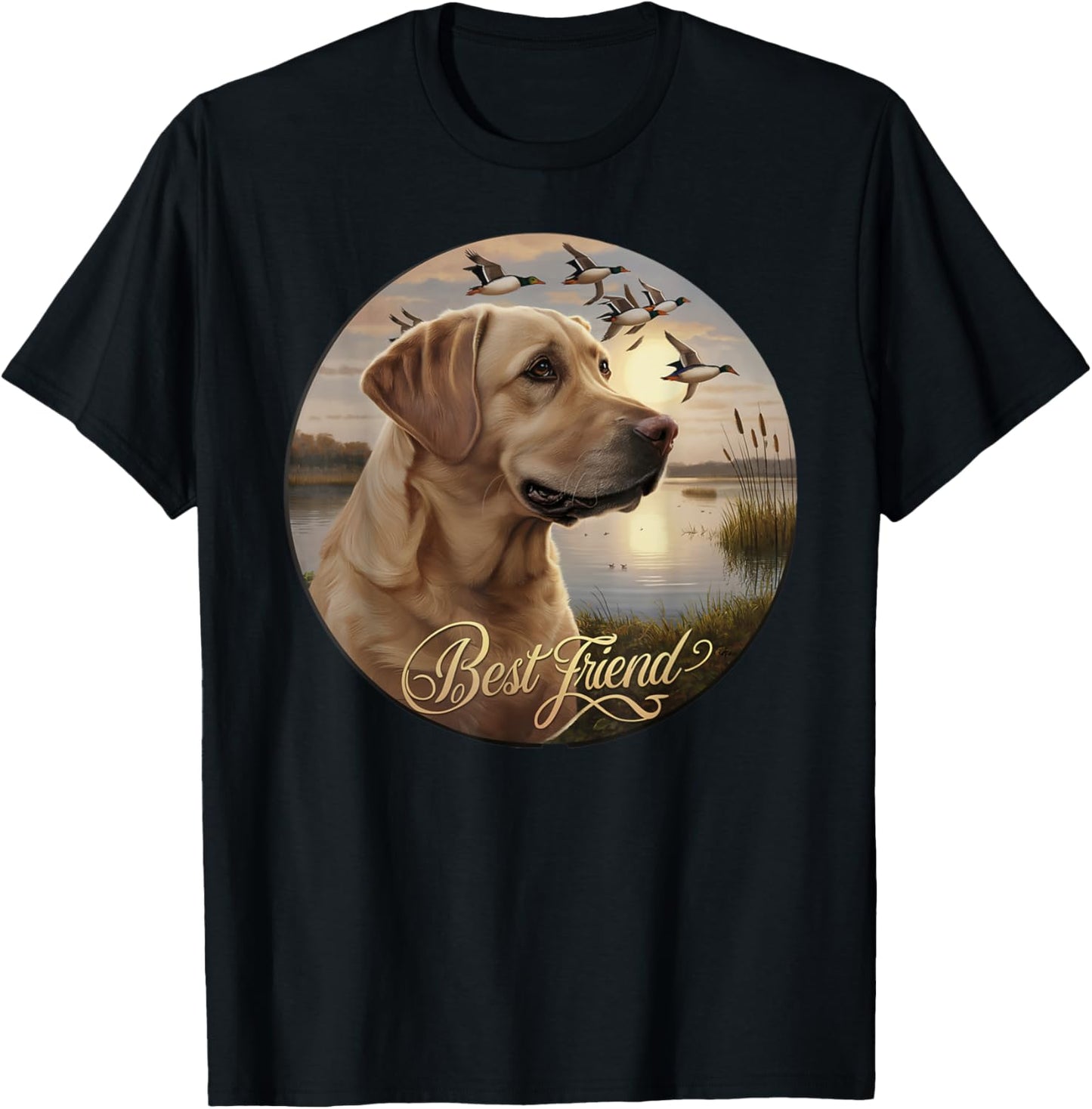 Best Friend hunting Yellow Labrador dog with ducks and geese T-Shirt