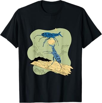 Stag beetle fights against other beetles Animal Bugs Insects T-Shirt