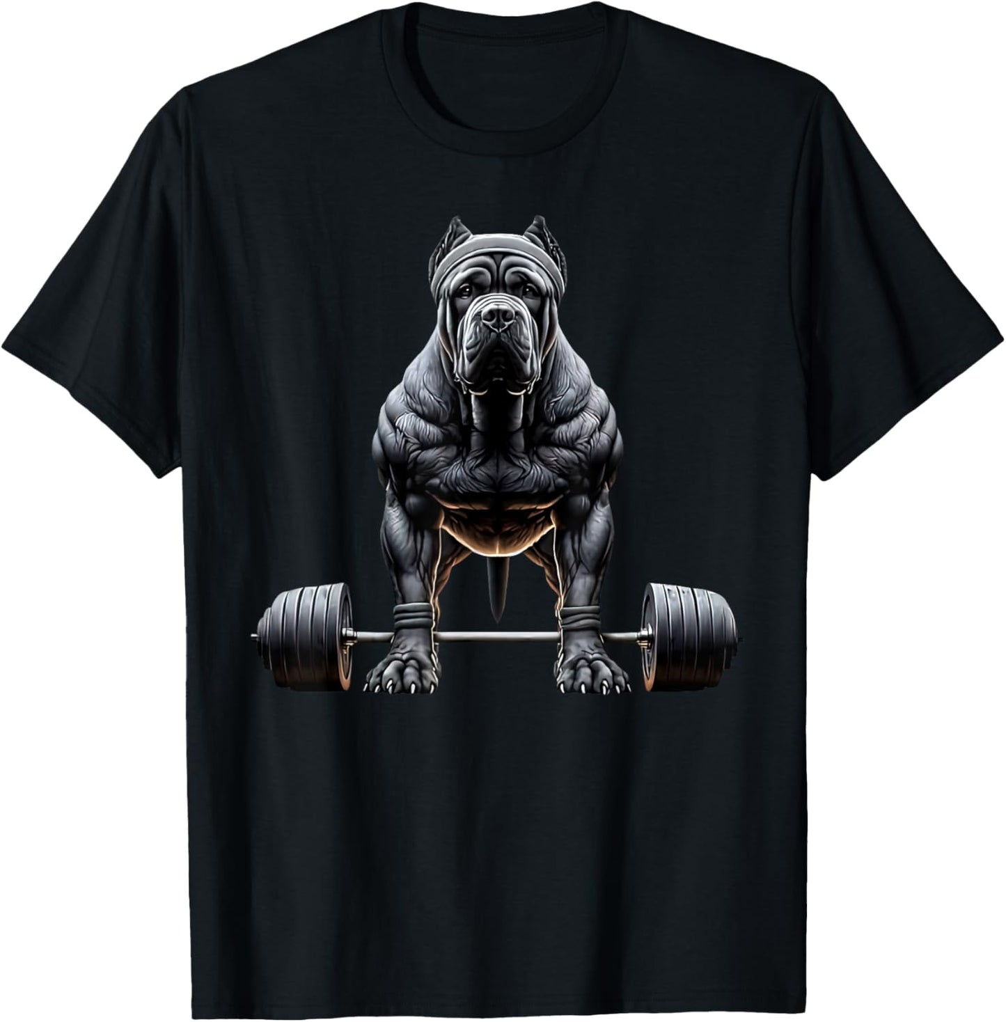 Dog Cane Corso Gym Deadlift Weightlifting Fitness Workout T-Shirt