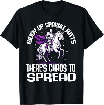 Giddy Up Unicorn Knight Warrior Spreading Sparkles and Farts T-Shirt