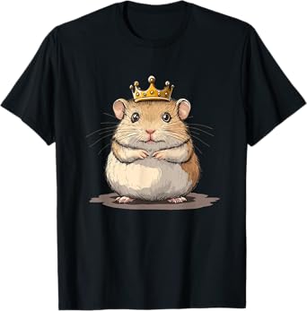 Cute Hamster with Crown for Pet and Kingdom Lovers T-Shirt