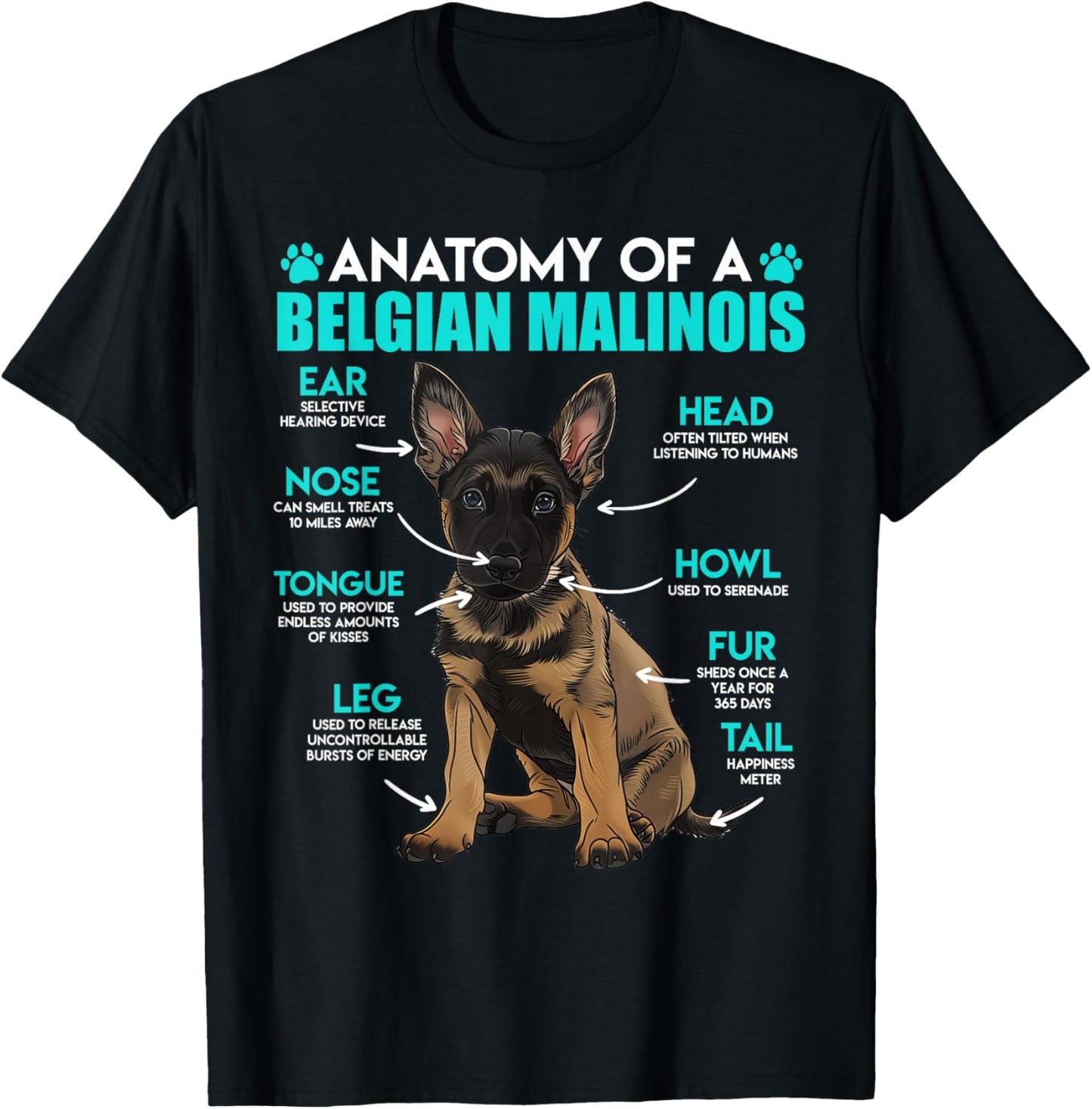 ANATOMY OF A MALINOIS Belgian Shepherd Dog Owners T-Shirt