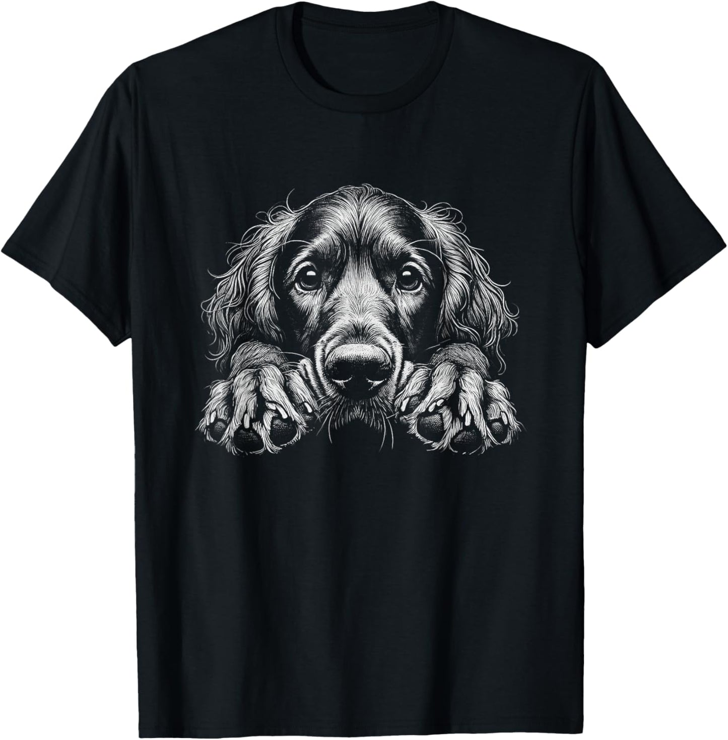 Irish Setter Dog Peeking Art Design T-Shirt