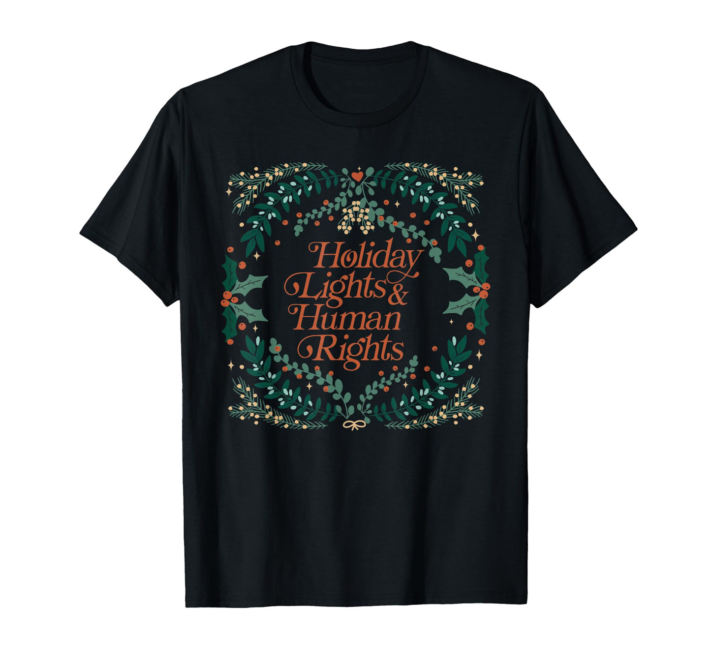 Retro Holiday Lights and Equal Rights Feminists Christmas T-Shirt