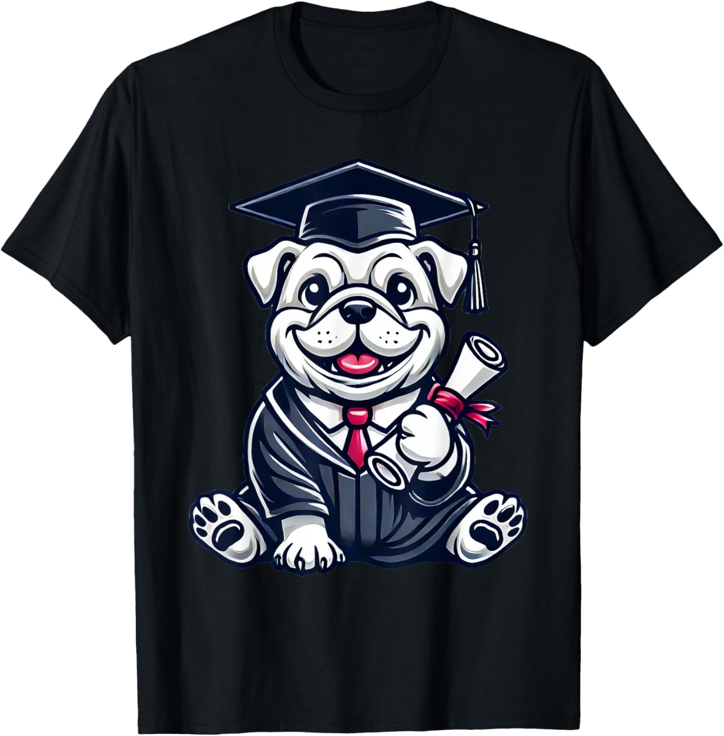 Cute English Bulldog Dog Graduation T-Shirt