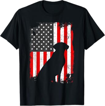 Black Lab USA Flag, Patriotic Tee for Dog Owners T-Shirt