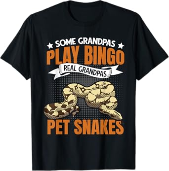 Real Grandpas Pet Snakes Old Guy Men Serpent Reptile T-Shirt