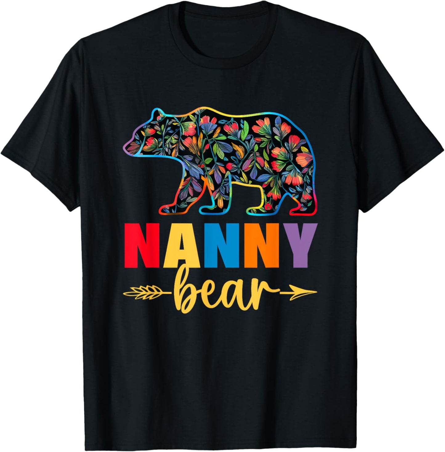 Floral Nanny Bear Shirt For Women Funny Mom Mother's Day T-Shirt