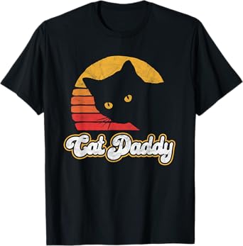 Cat Daddy! Funny Vintage Eighties Style Cat Retro Distressed T-Shirt