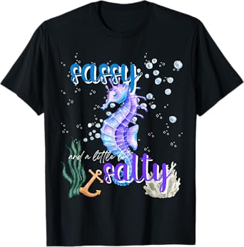 Purple Sea Horse Sassy & Salty Attitude Sweet Southern Prep T-Shirt