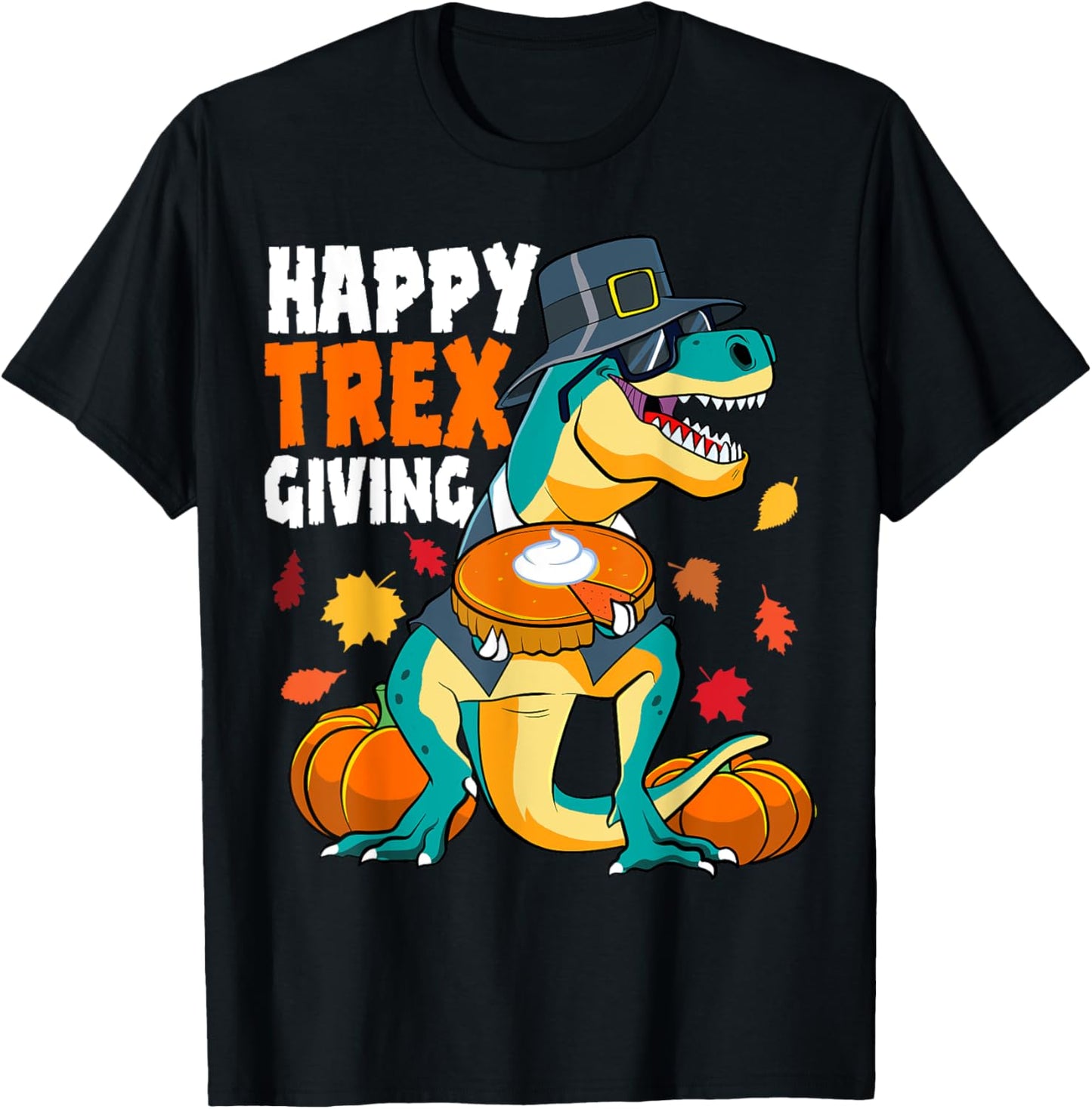 Happy Thanksgiving Dinosaur Boys T Rex Pumpkin Pie Toddler T-Shirt