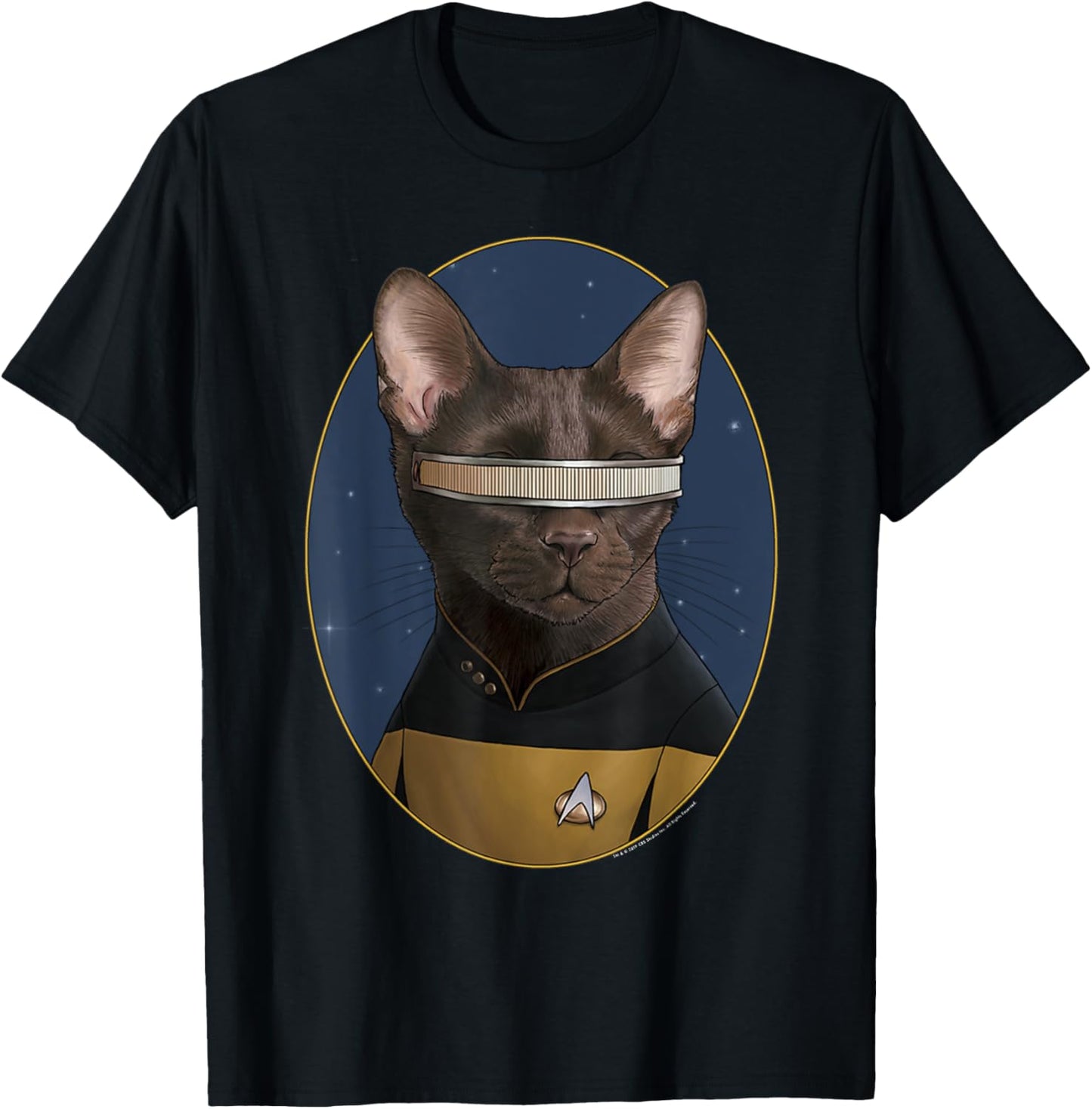 Star Trek: The Next Generation Geordi La Forge Cat Portrait T-Shirt