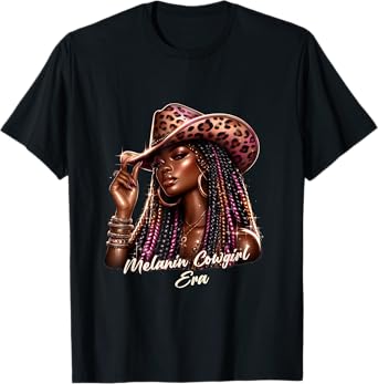 Cowgirl Western Melanin Cowgirl Era African American T-Shirt