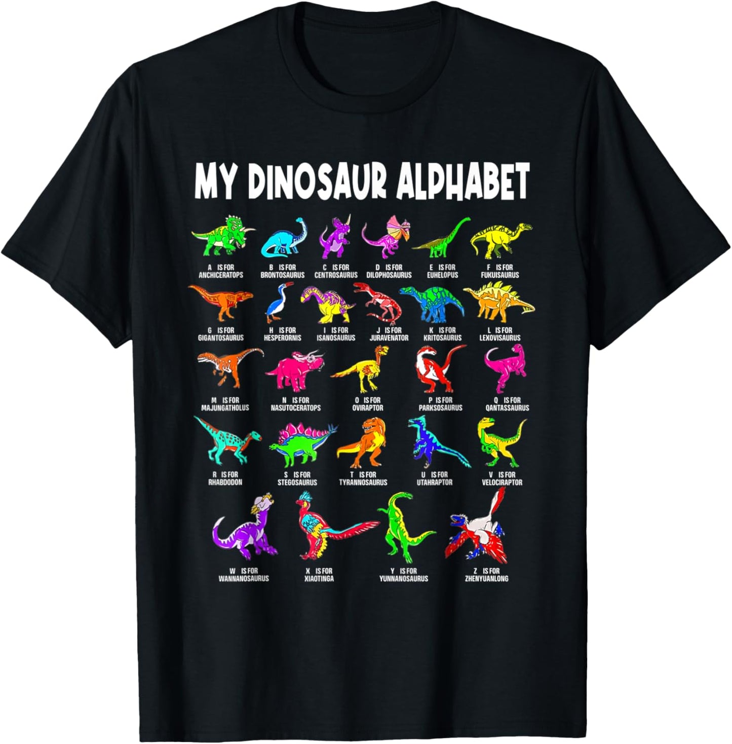 My Dinosaur Alphabet Funny Dino Type Identification Name T-Shirt