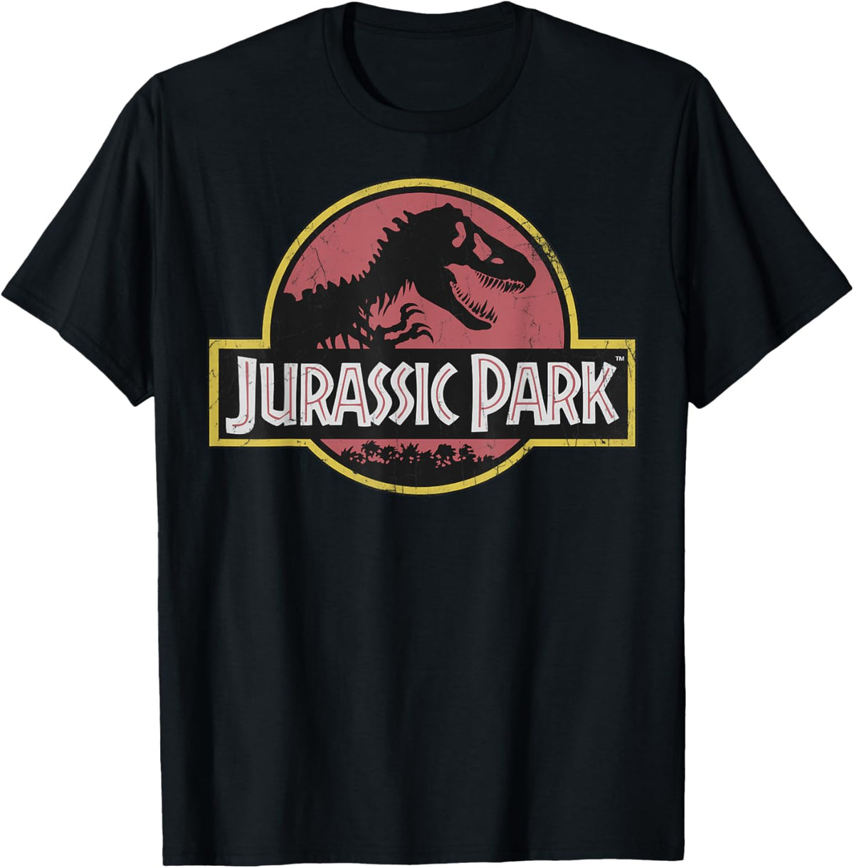 Jurassic Park Original Fossil Silhouette Faded Logo T-Shirt