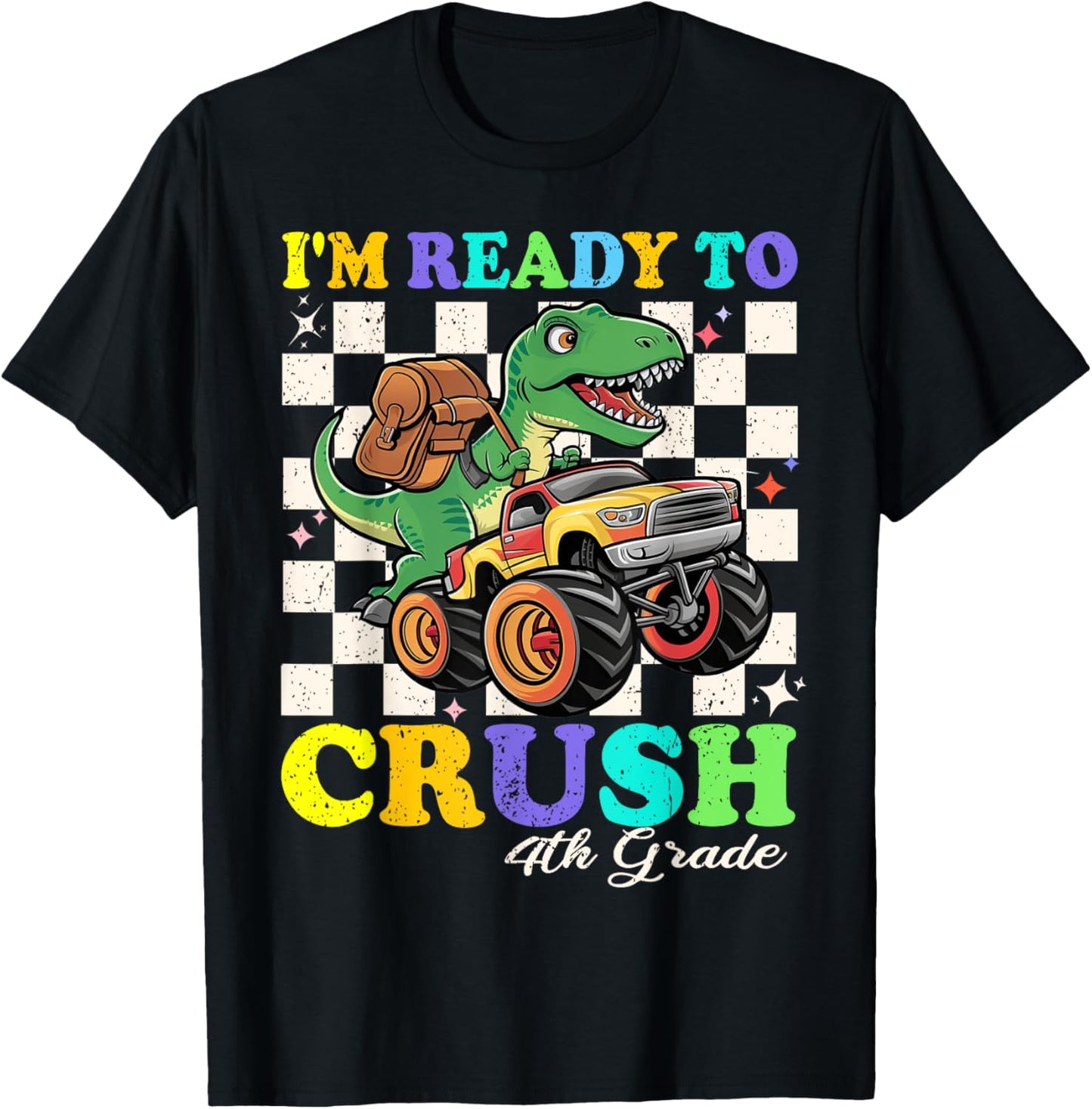 I'm Ready To Crush 4th Grade dinosaur monster truck Boys T-Shirt