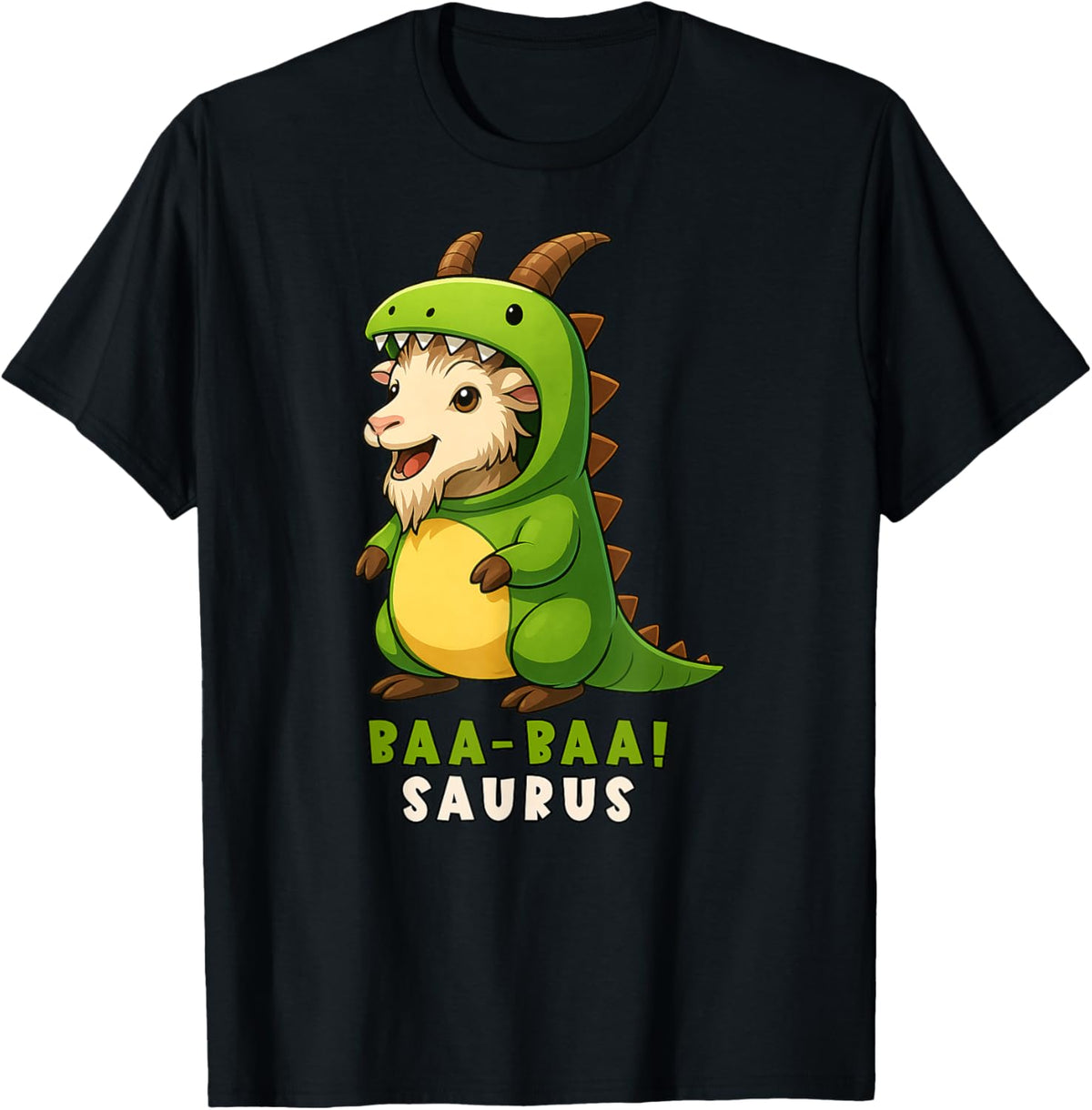 Goat Baa Baa Saurus Dinosaur Costume Trex Boys Girls Kids T-Shirt