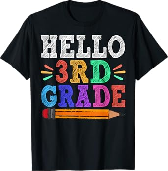 Hello 3rd Third Grade Teacher Funny Back To School Gift T-Shirt
