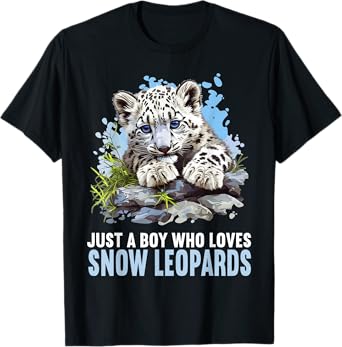 Just a Boy who loves Snow Leopards Lovers Snow Leopard T-Shirt