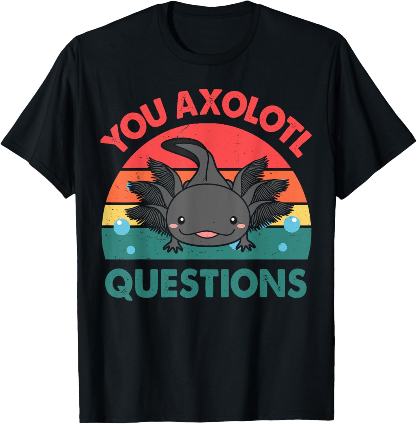 Axolotl-Shirt You Axolotl Questions Cute Axolotl Retro Kids T-Shirt
