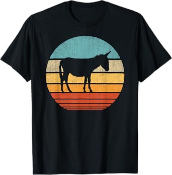 Donkey Retro Vintage 60s 70s Sunset Farm Animal Farmer Men T-Shirt