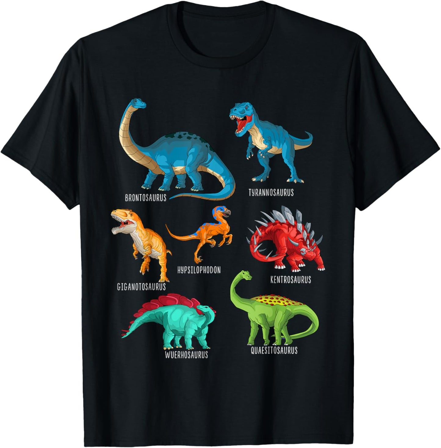 Types of dinosaurs graphics dino identification Brontosaurus T-Shirt
