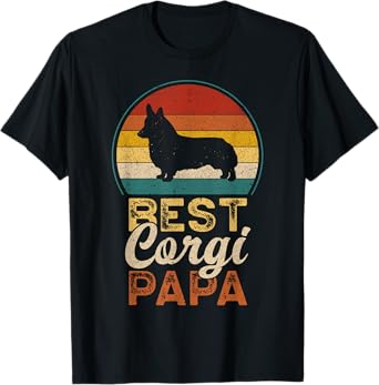 Best Corgi Papa, Father's Day, Dad, Welsh Corgi Grandpa T-Shirt