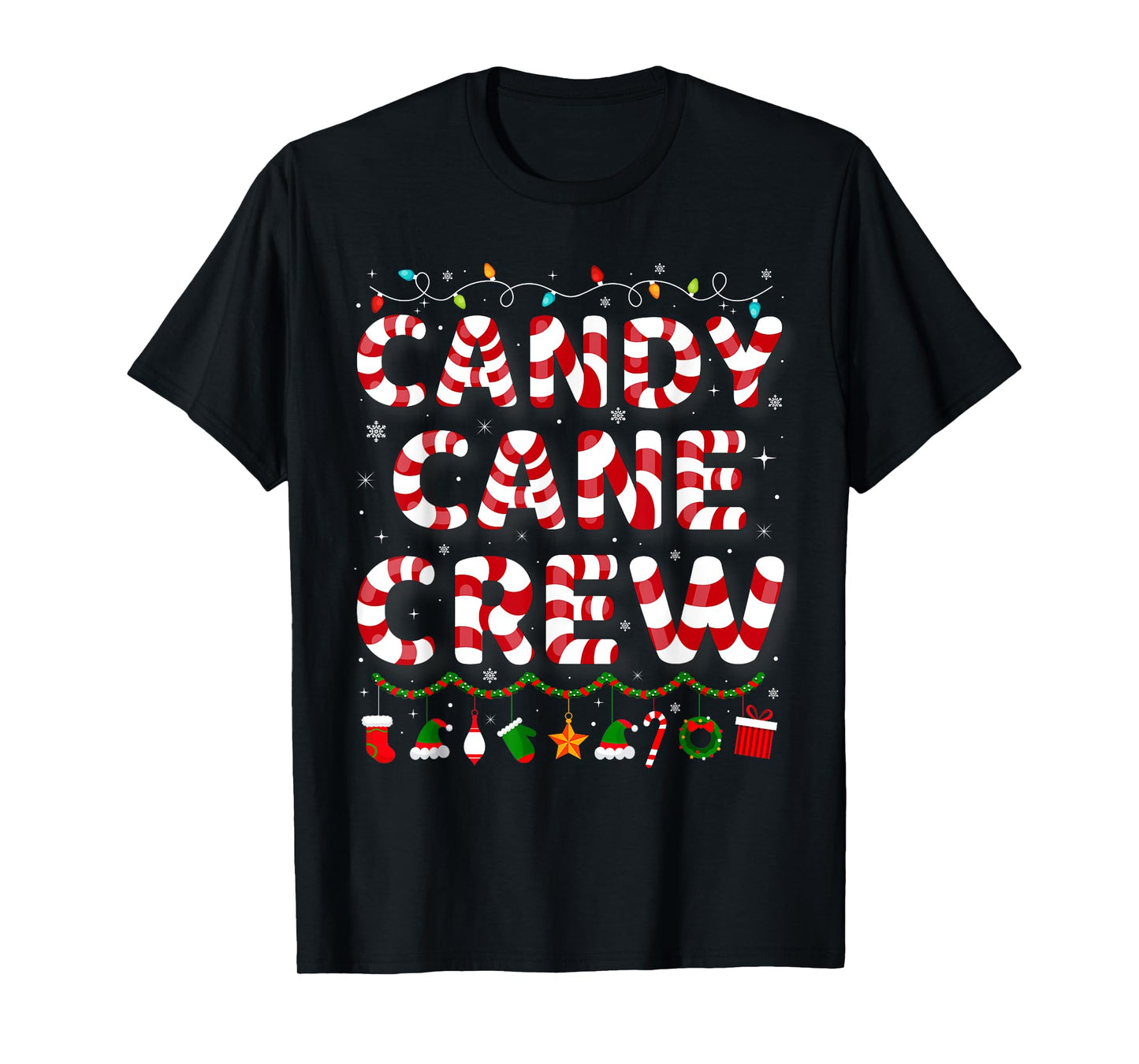 Candy Cane Crew Funny Christmas Candy Cane Lover Xmas Pajama T-Shirt