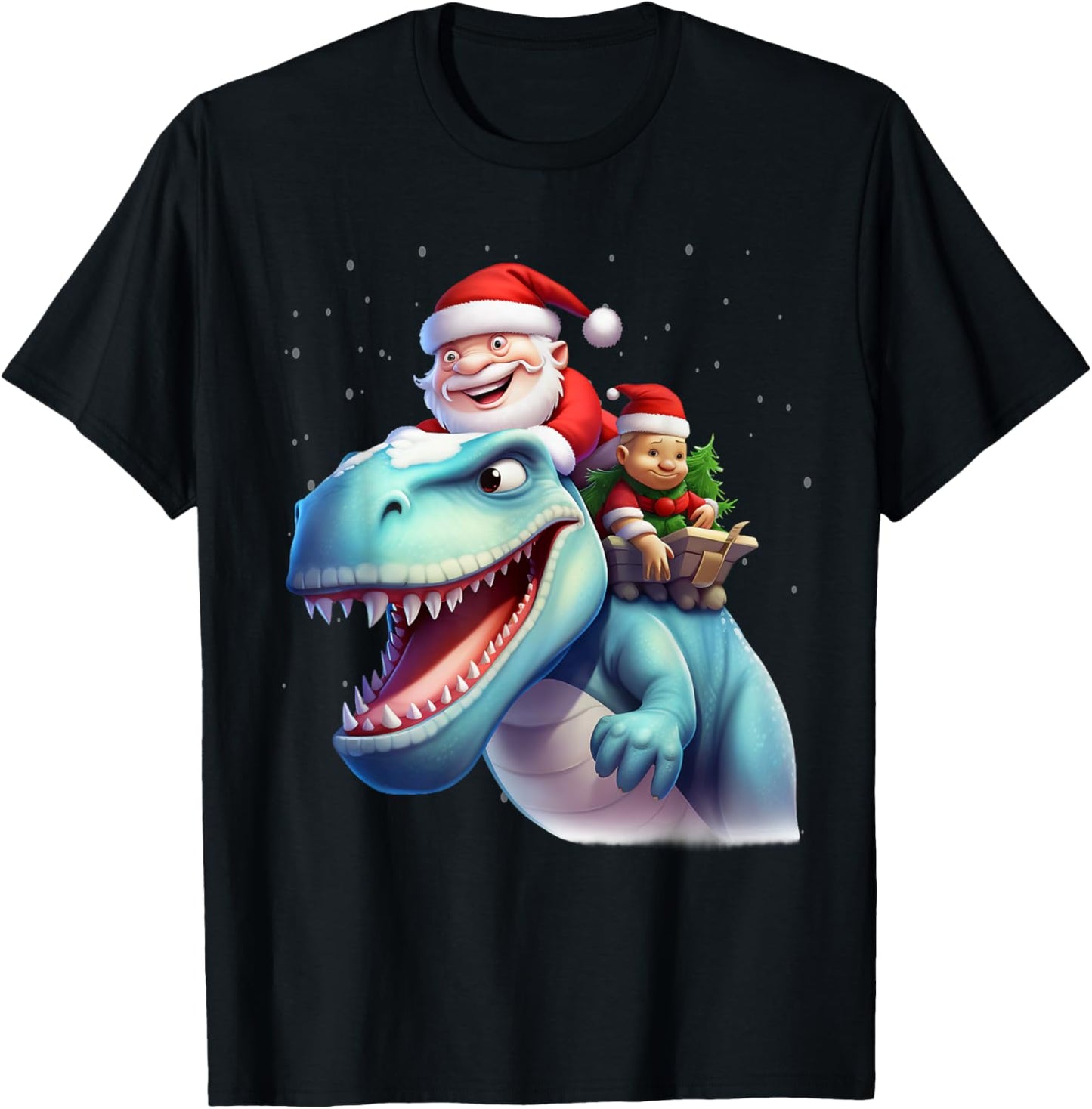 Dinosaur T Rex Christmas Santa Boys Men Girls Xmas Squad T-Shirt