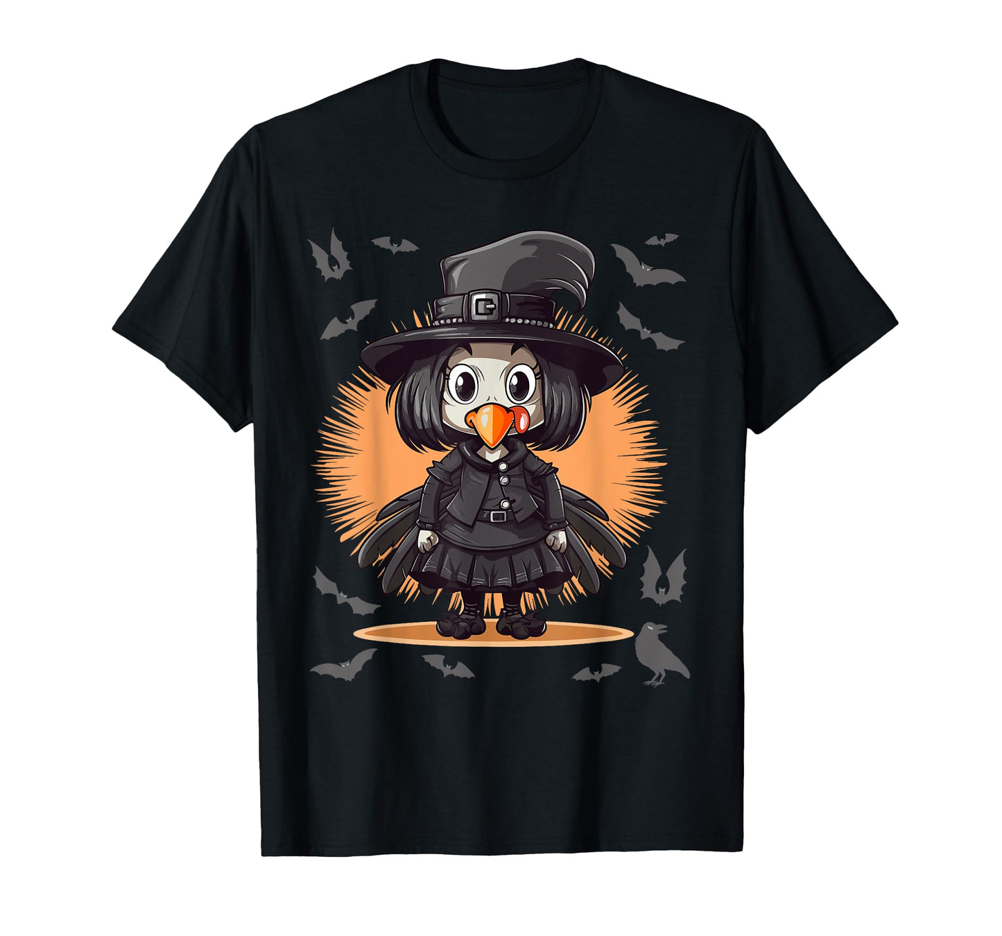 Goth Girl Turkey Outfit - Gothic Turkey Goth Thanksgiving T-Shirt