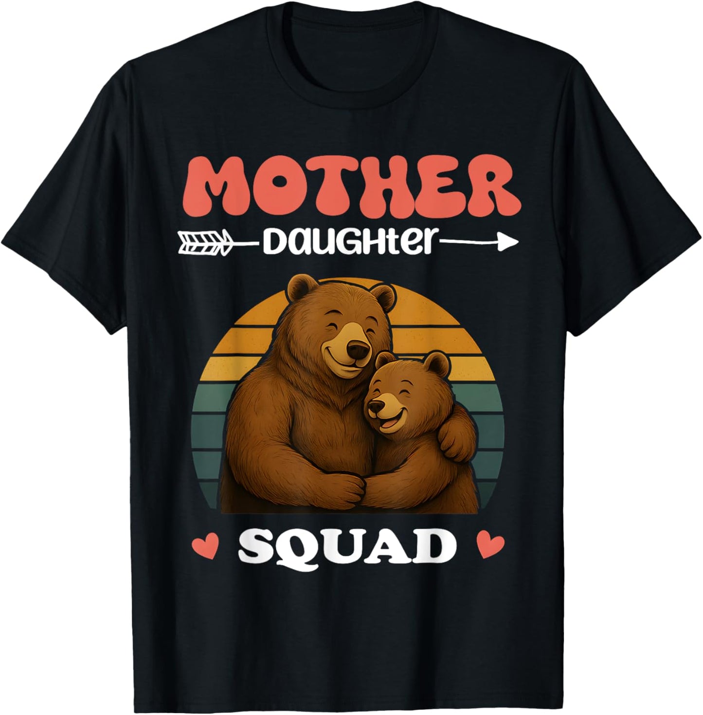 Mother Daughter Squad Matching Retro Mom Mommy Mama Bear T-Shirt