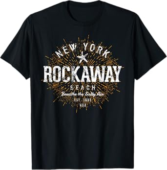Retro Vintage Rockaway Beach T-Shirt for Men Women Girls Kids