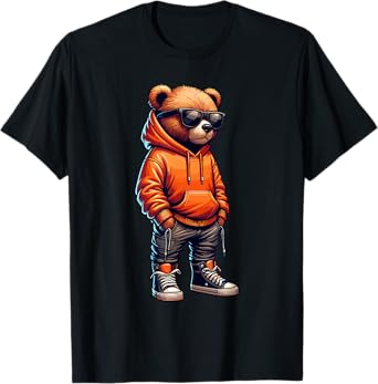 Graphic Teddy Bear Cool Bears Hip Hop Streetwear Colorful T-Shirt
