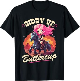 Country Rodeo Girl, Giddy Up Buttercup, Toddler Cowgirl T-Shirt
