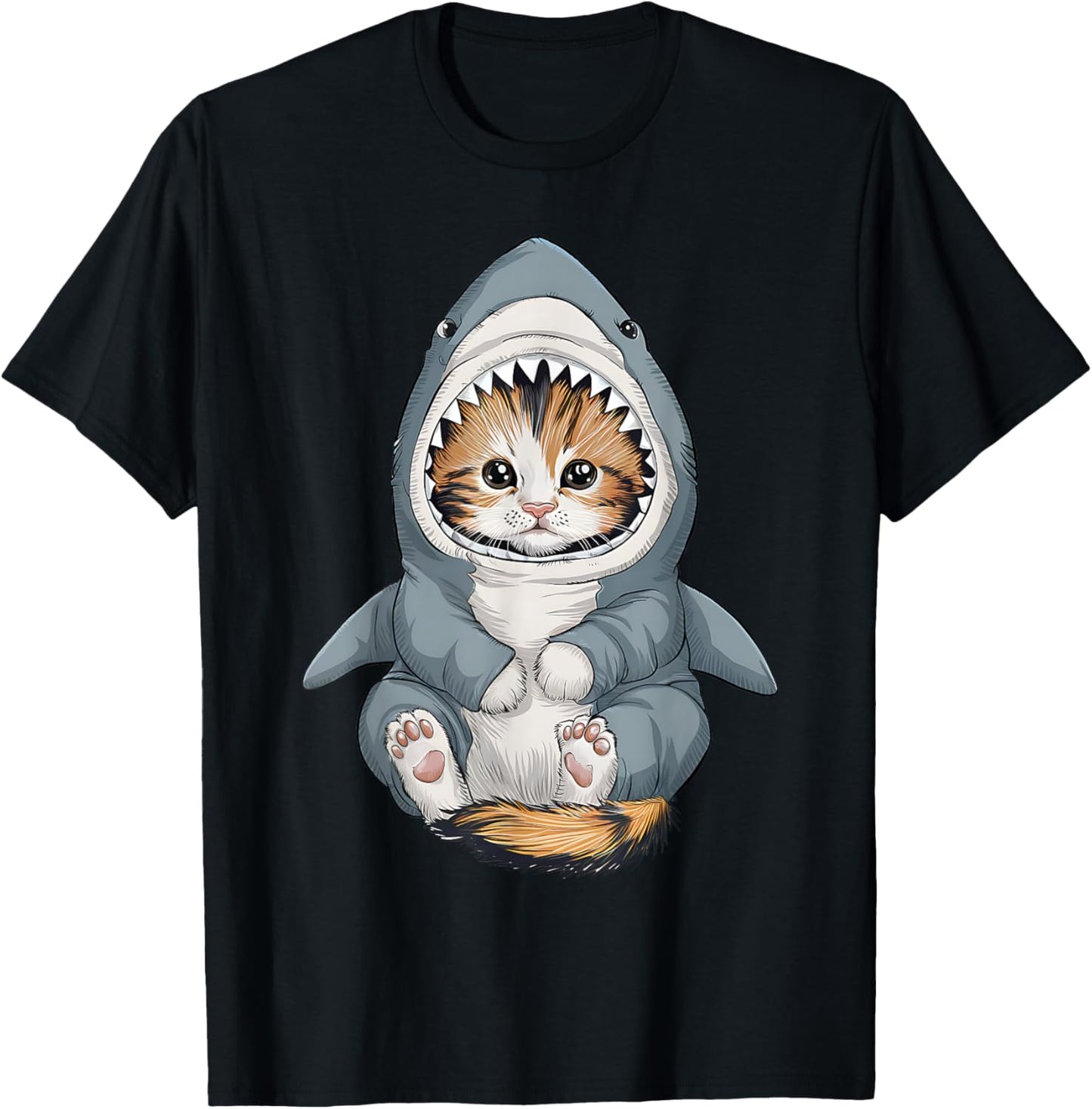 Cute Kitten in a Shark Costume Kitty My Cat is a Shark T-Shirt