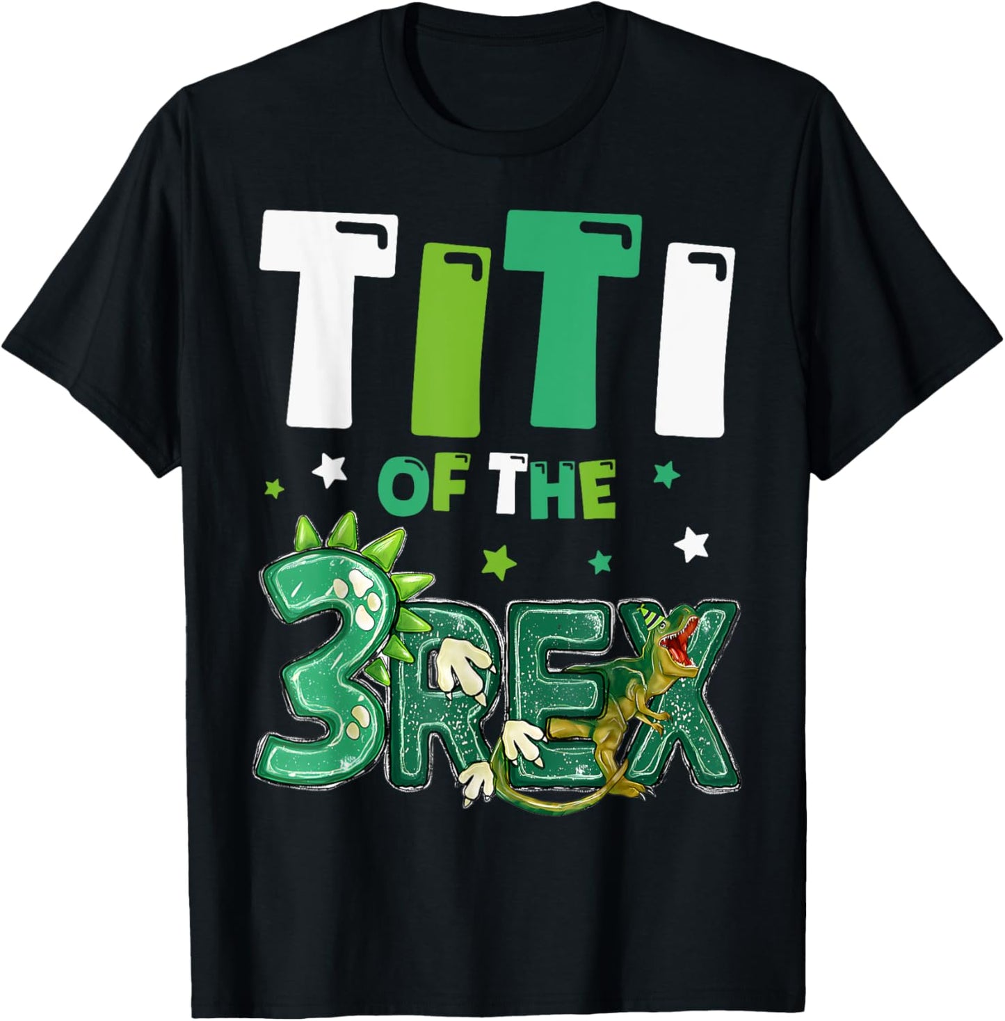 Titi of the Three Rex Birthday Dinosaur Family Matching T-Shirt