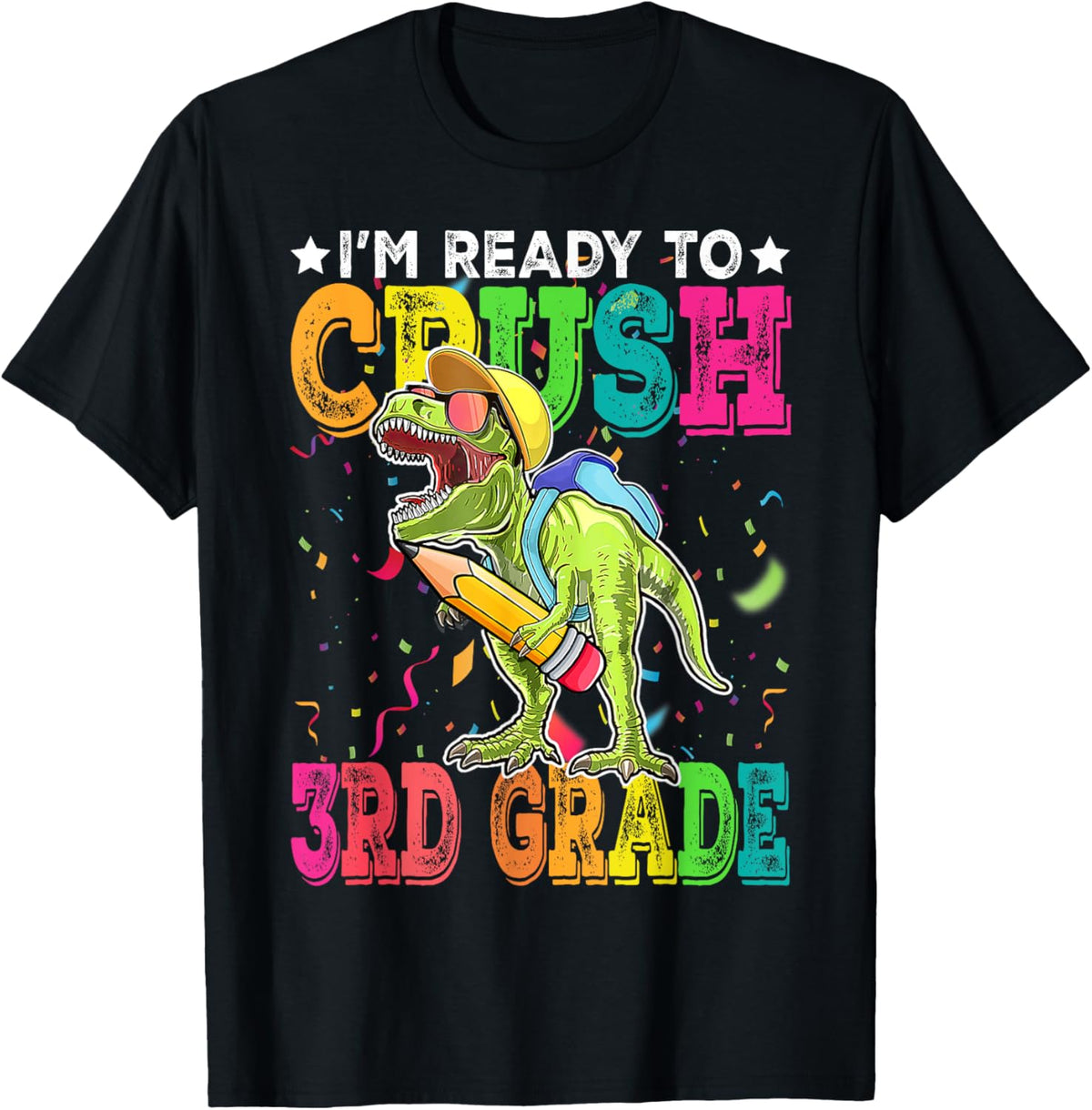 I'm Ready To Crush 3rd Grade Back To School Dinosaur Boys T-Shirt