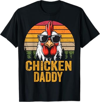 Chicken Daddy Vintage Rooster For Dad Farmer Fathers Day Men T-Shirt