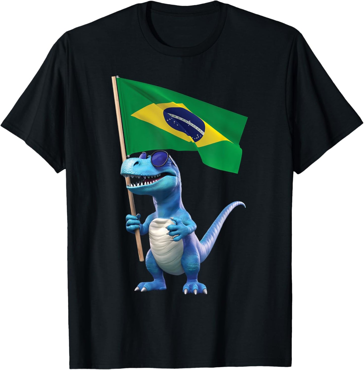 Brazil Flag Dinosaur Brazilian Kids Rio De Janeiro Paulo T-Shirt