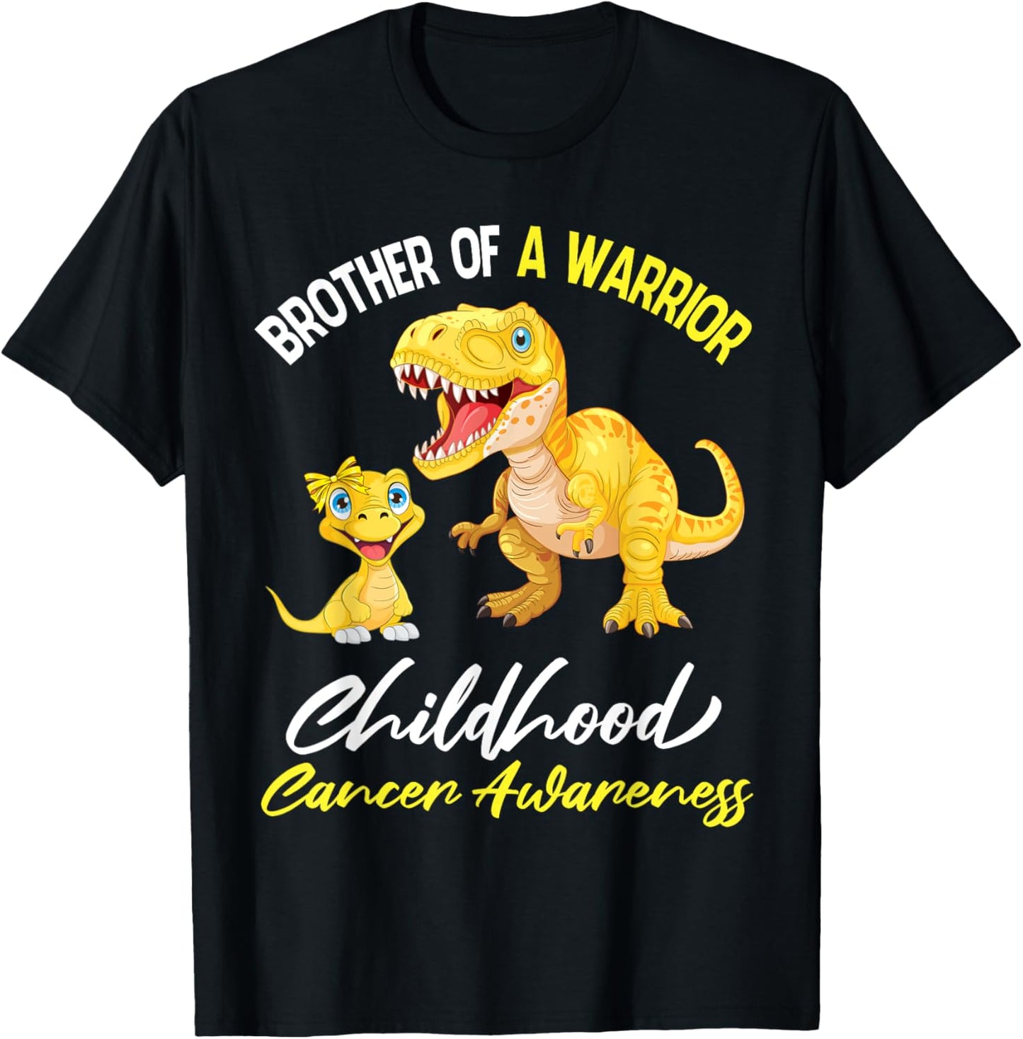 Brother Of A Warrior Dinosaur Childhood Cancer Awareness T-Shirt