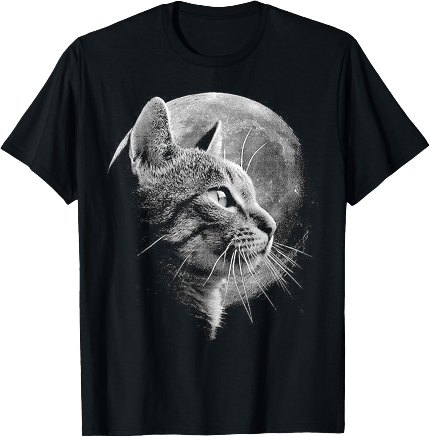 Cute Cat With Moon - Funny Cat T-Shirt