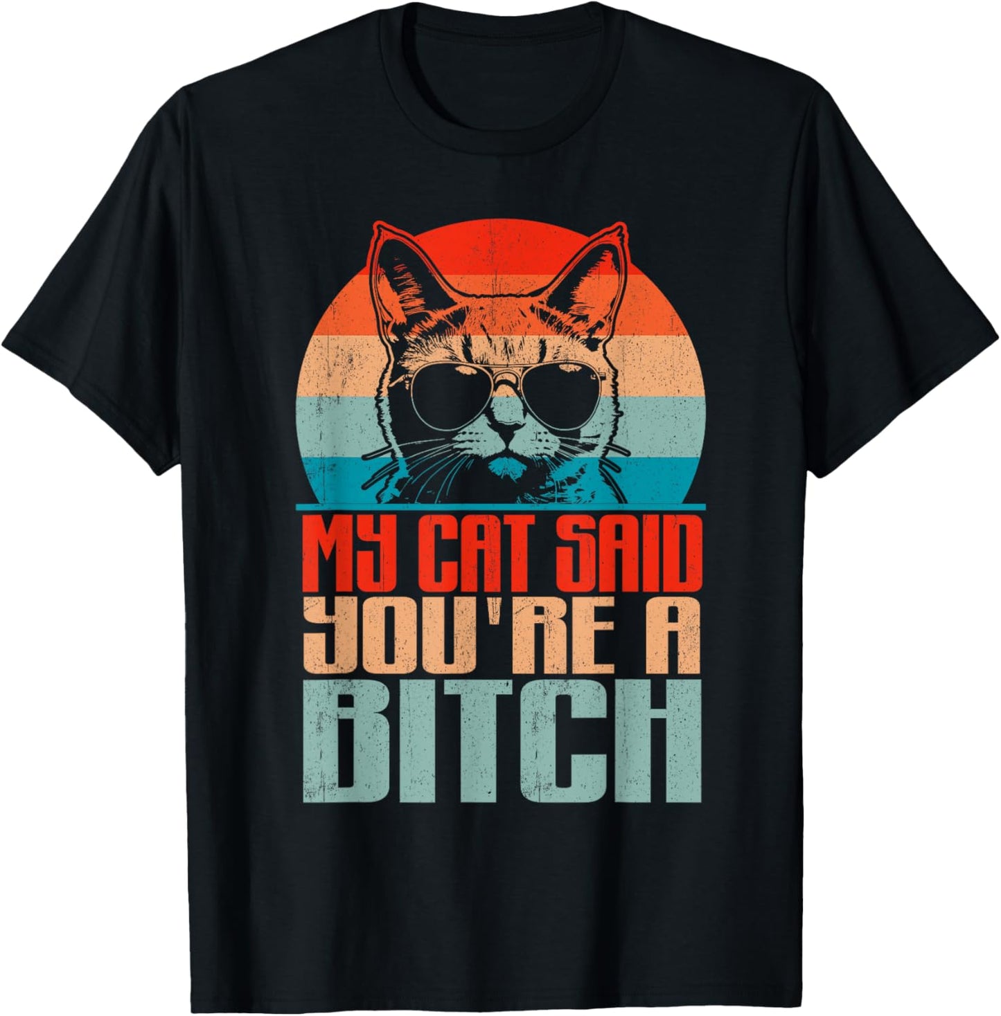 Retro My Cat Said You're a Bitch Funny Cat Lover Sarcastic T-Shirt