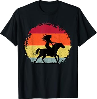 Girl Horse Riding Cowgirl Vintage Texas Ranch Equestrian T-Shirt